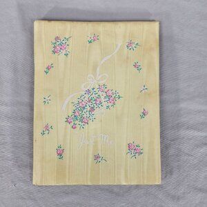 Vintage Just Me Satin Baby Book 1950s Unused Memories Scrapbook Yellow Floral